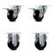Service Caster 3.5 Inch Hard Rubber Wheel Swivel Top Plate Caster Lock Brakes 2 Rigid SCC, 2PK SCC-TTL20S3514-HRS-2-R-2 - alternate 1